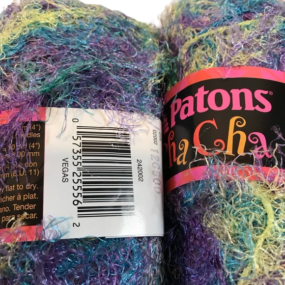 Patons Cha Cha Yarn Lot 4 Skeins Vegas hippie Multi Color Fluffy Textured - Picture 4 of 5